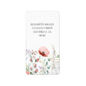 Watercolor Bloemen Retouradres Etiket (Voorkant)