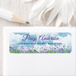 Watercolor Bloemen Retouradres Label