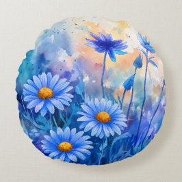 Watercolor Bloemen – Ronde Bloemendoek Kussen