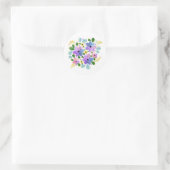 Watercolor Bloemen Ronde Sticker (Tas)
