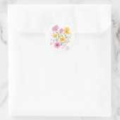 Watercolor Bloemen Ronde Sticker (Tas)