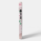Watercolor Bloemen Roze Gouden Monogram Case-Mate iPhone Case (Achterkant / Links)