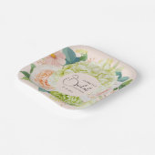 Watercolor Bloemen Roze Roze Bruidsmeisjesfeest Papieren Bordje (Gebogen)