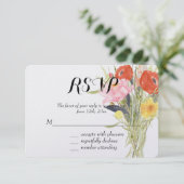 Watercolor Bloemen RSVP Kaartje (Staand voorkant)