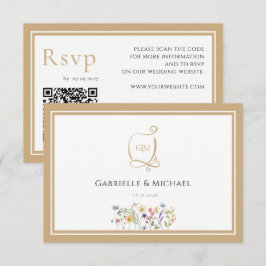Watercolor Bloemen RSVP Trouwkaart Bijlagen Kaartje