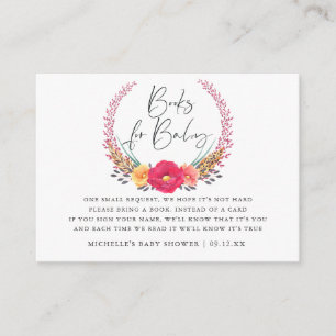 Watercolor Bloemen Safari Baby Shower Boek Verzoek Informatiekaartje