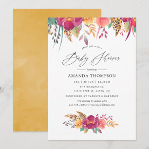 Watercolor Bloemen Safari Baby Shower Kaart