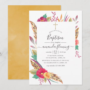 Watercolor Bloemen Safari Doop Kaart