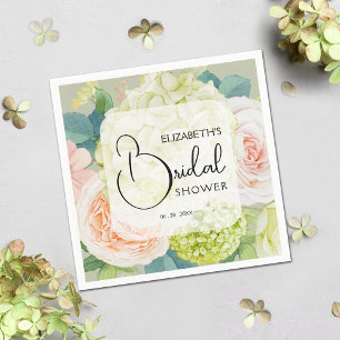 Watercolor Bloemen Salie Groen Bruidsontbijt Servet