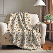 Watercolor Bloemen Sherpa Deken