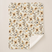 Watercolor Bloemen Sherpa Deken (Voorkant)
