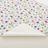 Watercolor Bloemen Sherpa Deken (3/4)