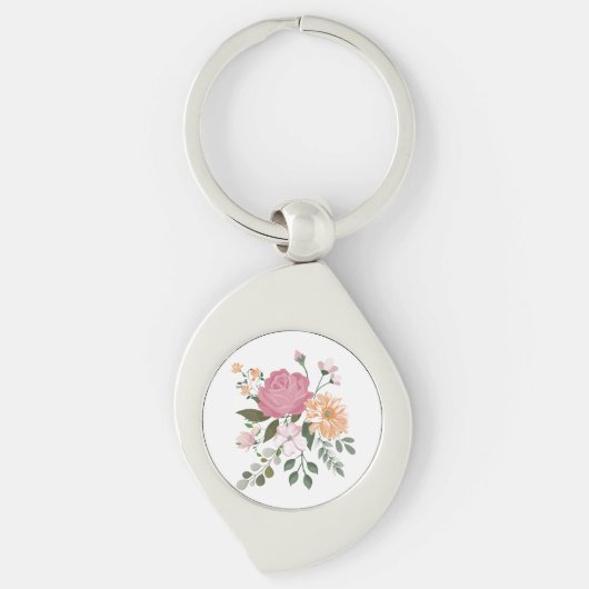 Watercolor bloemen sleutelhanger (Voorkant)