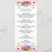 Watercolor Bloemen Spaanse Fiesta Bruiloft Menu (Voorkant)