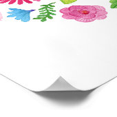 Watercolor Bloemen Spaanse Fiesta Bruiloft Welkom Poster (Hoek)