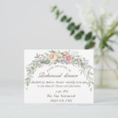 Watercolor Bloemen, Stippen Rehearsal Dinner Kaart (Staand voorkant)