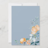 Watercolor Bloemen Stof Blauw Bewaar De Datum Save The Date (Achterkant)