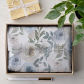 Watercolor Bloemen Stof Blauwe Bloem Halsstrik Wra Tissuepapier (Geschenk)