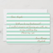 Watercolor Bloemen Strepen Bruidsmeisje Kaart (Achterkant)