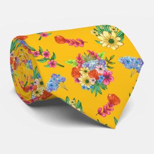 Watercolor Bloemen Stropdas