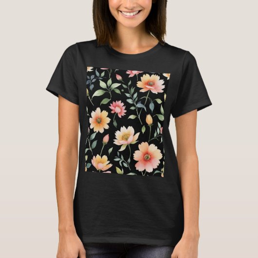 Watercolor Bloemen T-shirt (Voorkant)