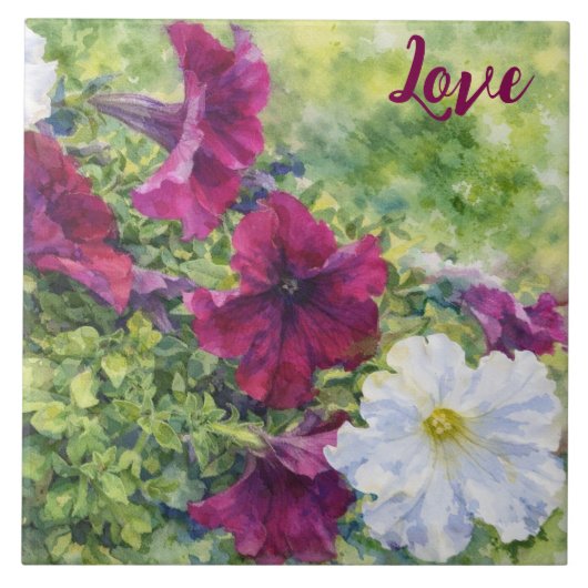 Watercolor Bloemen Tegeltje (Voorkant)