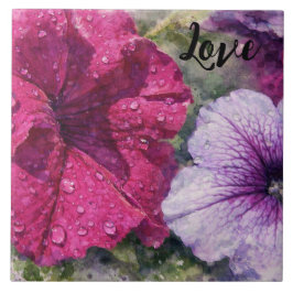 Watercolor Bloemen Tegeltje