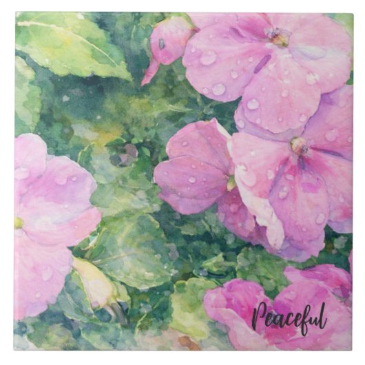 Watercolor Bloemen Tegeltje (Voorkant)