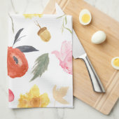 Watercolor Bloemen Theedoek (Quarter Fold)