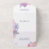 Watercolor Bloemen Tuin Bloemstuk Bruiloft All In One Uitnodiging (Buitenkant)