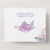 Watercolor Bloemen Tuin Bruiloft Bloemstukken All In One Uitnodiging (Achterkant)