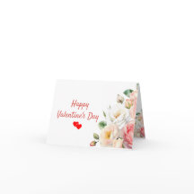 Watercolor bloemen Valentijnskaart gevouwen kaart