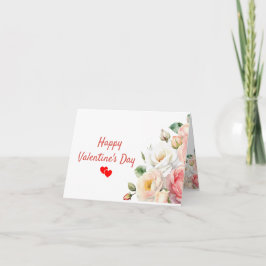 Watercolor bloemen Valentijnskaart gevouwen kaart