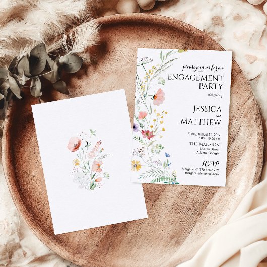 Watercolor Bloemen Verlovingsfeest