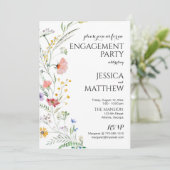 Watercolor Bloemen Verlovingsfeest (Staand voorkant)