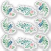 Watercolor Bloemen Violet Botanische Planner Blad Sticker (Voorkant)