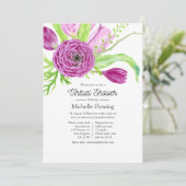 Watercolor Bloemen Virtuele Baby Shower Kaart (Staand voorkant)