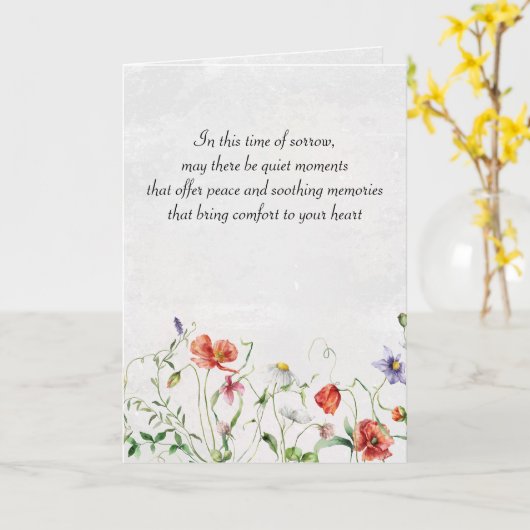 Watercolor Bloemen Voor Condoleance Kaart (Gele Bloem)