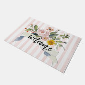 Watercolor Bloemen Welkom Deurmat (Schuin)