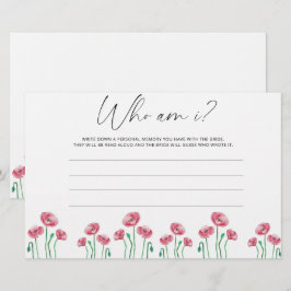 Watercolor bloemen Wie ben ik bruids douche spel Briefpapier