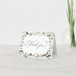 Watercolor bloemen wilde bloemen bedankkaart