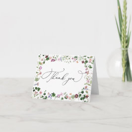 Watercolor bloemen wilde bloemen bedankkaart