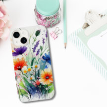 Watercolor Bloemen Wilde Bloemen Vrouwelijk Trendy