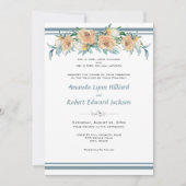 Watercolor Bloemen Zomer Bruiloft Blauw Groen Kaart (Voorkant)