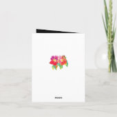 Watercolor bloemen zwart wit bruiloft Bedankt (Achterkant)