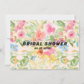 Watercolor bloemenboeket & moderne typografie kaart (Achterkant)