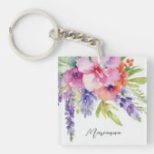 Watercolor Bloemenboeket Sleutelhanger (Voorkant)