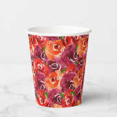 Watercolor Bloemencollage Bruiloftsfeest Papieren  Bekers (Achterkant)