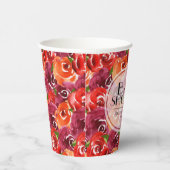 Watercolor Bloemencollage Bruiloftsfeest Papieren  Bekers (Rechts)