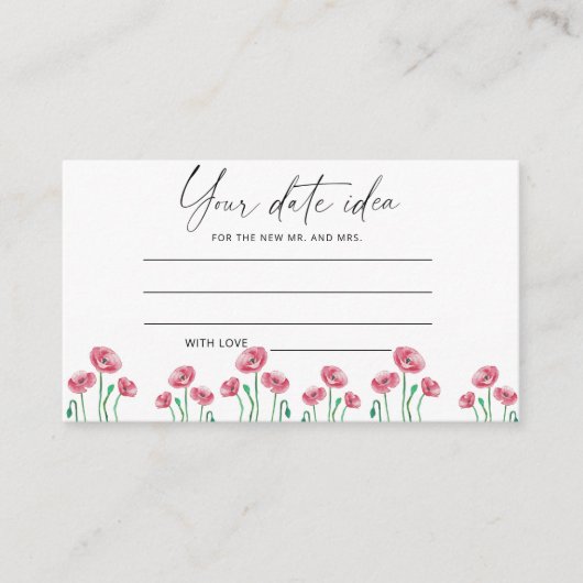 Watercolor bloemendatum ideeën \ Datum-jar Informatiekaartje (Voorkant)